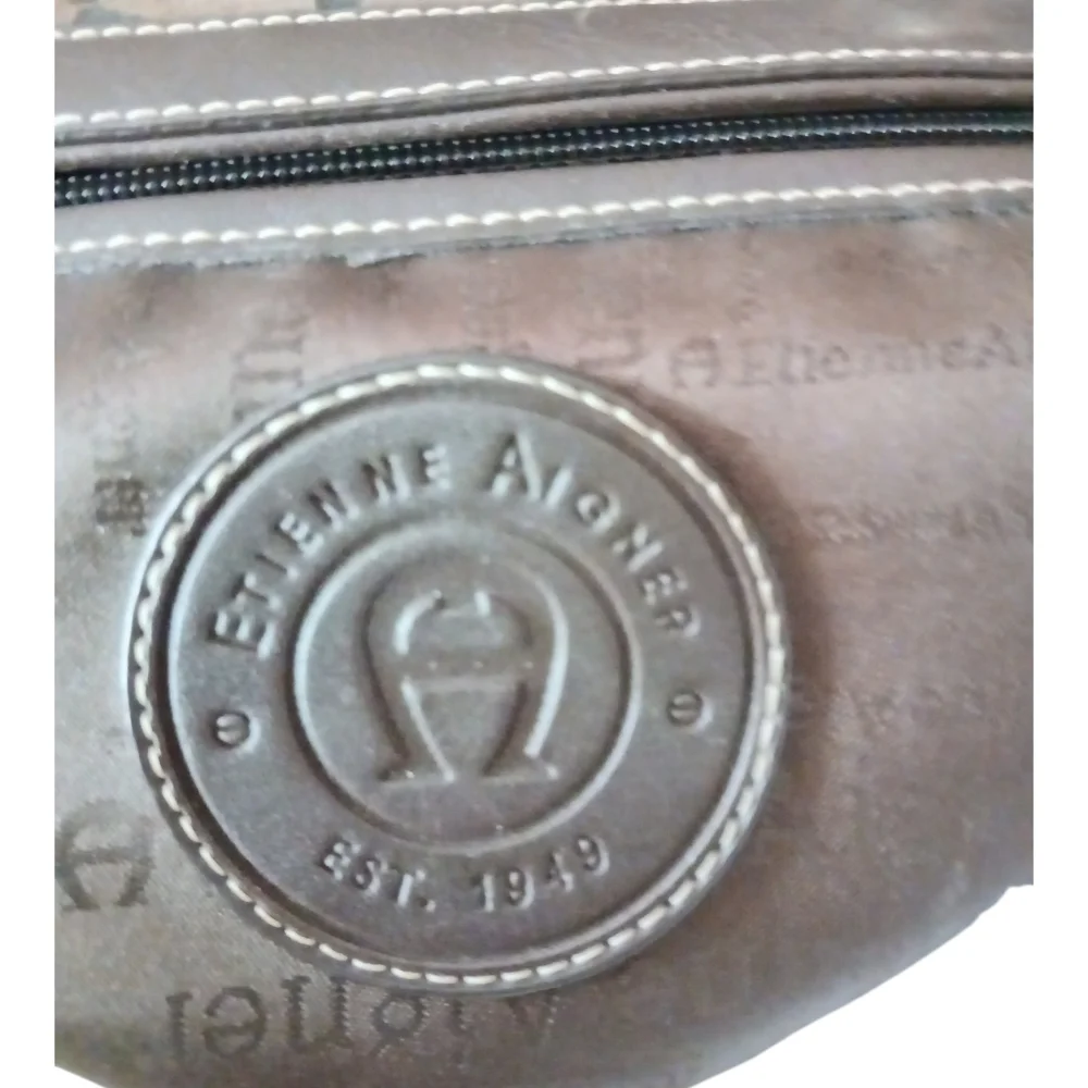 Etienne Aigner Brown Monogram Tote Bag - Picture 4 of 8